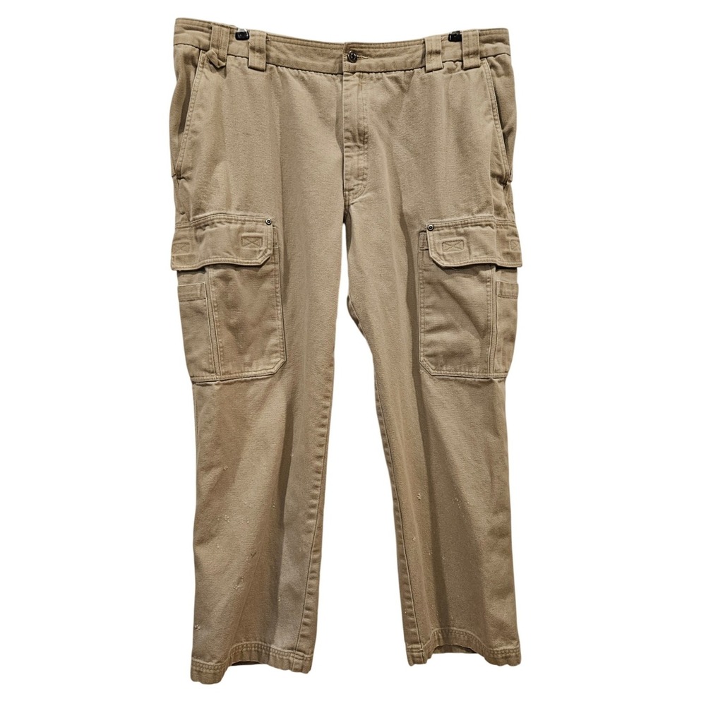 Duluth Vintage Cargo Pants Mens 42x30 Beige Cotton Workwear Utility‎
